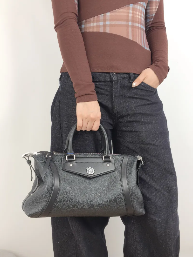 Louis Vuitton Crossbody Bag BIKER Black Lambskin Medium 38 × 15 × 15 cm — on-model view 3 of 3