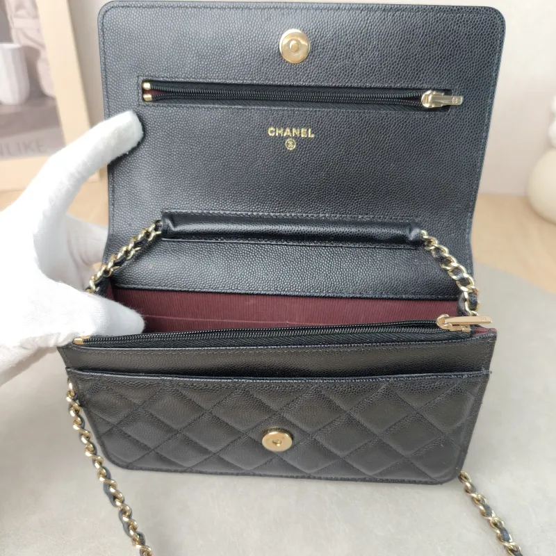 Chanel Crossbody Bag Classic Flap WOC CF WOCWOC Bag Black Grained Calfskin Mini 19.2 × 3.5 × 12.3 cm 29 — detail view 8 of 13
