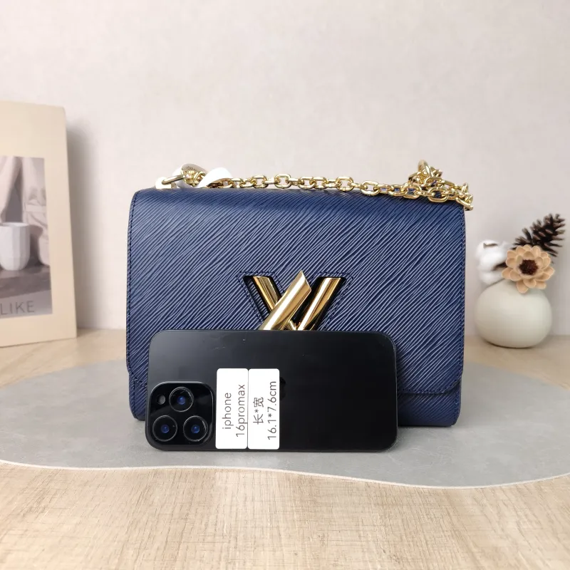 Louis Vuitton Crossbody Bag Twist Navy Epi Embossed Calfskin Medium 23 × 9.5 × 17 cm — cover view 2 of 6