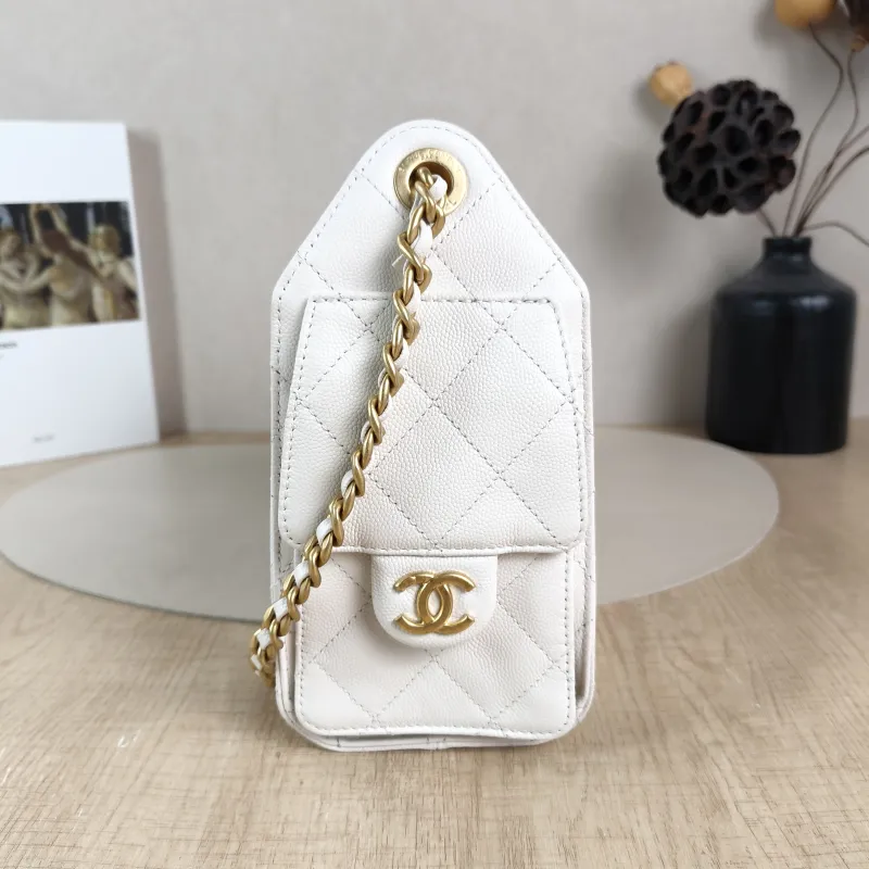Chanel Crossbody Bag 25Bag White Gold Grained Calfskin Mini 22 × 12.5 × 20 cm — detail view 8 of 12