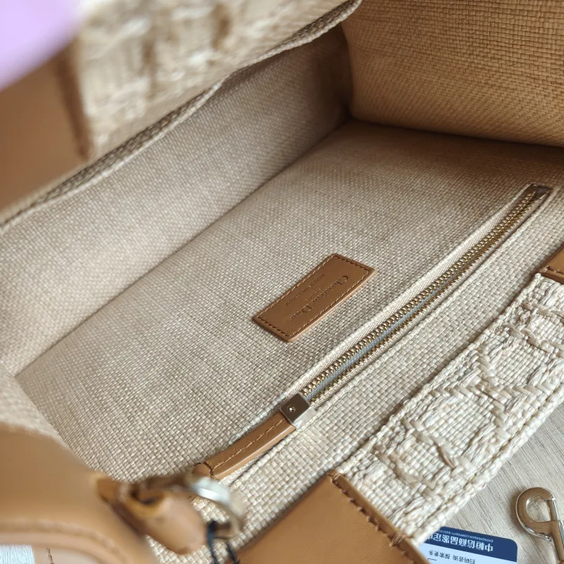 DIOR Top Handle Bag Book Tote Shoulder Strap Edition Brown Woven Small26.5 × 14 × 22 cm — detail view 6 of 11