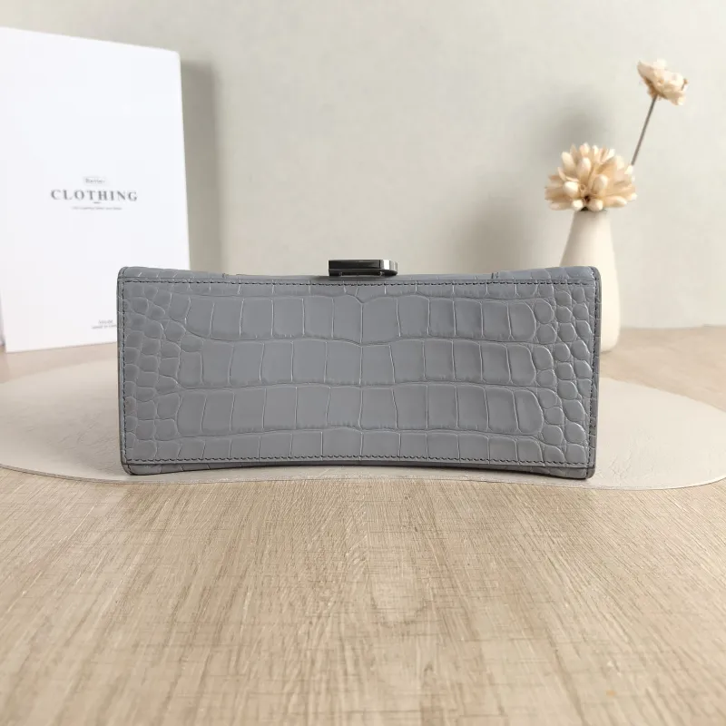 BALENCIAGA Crossbody Bag Hourglass Hourglass Bag Grey Calfskin Small 23 × 10 × 14 cm — cover view 4 of 5