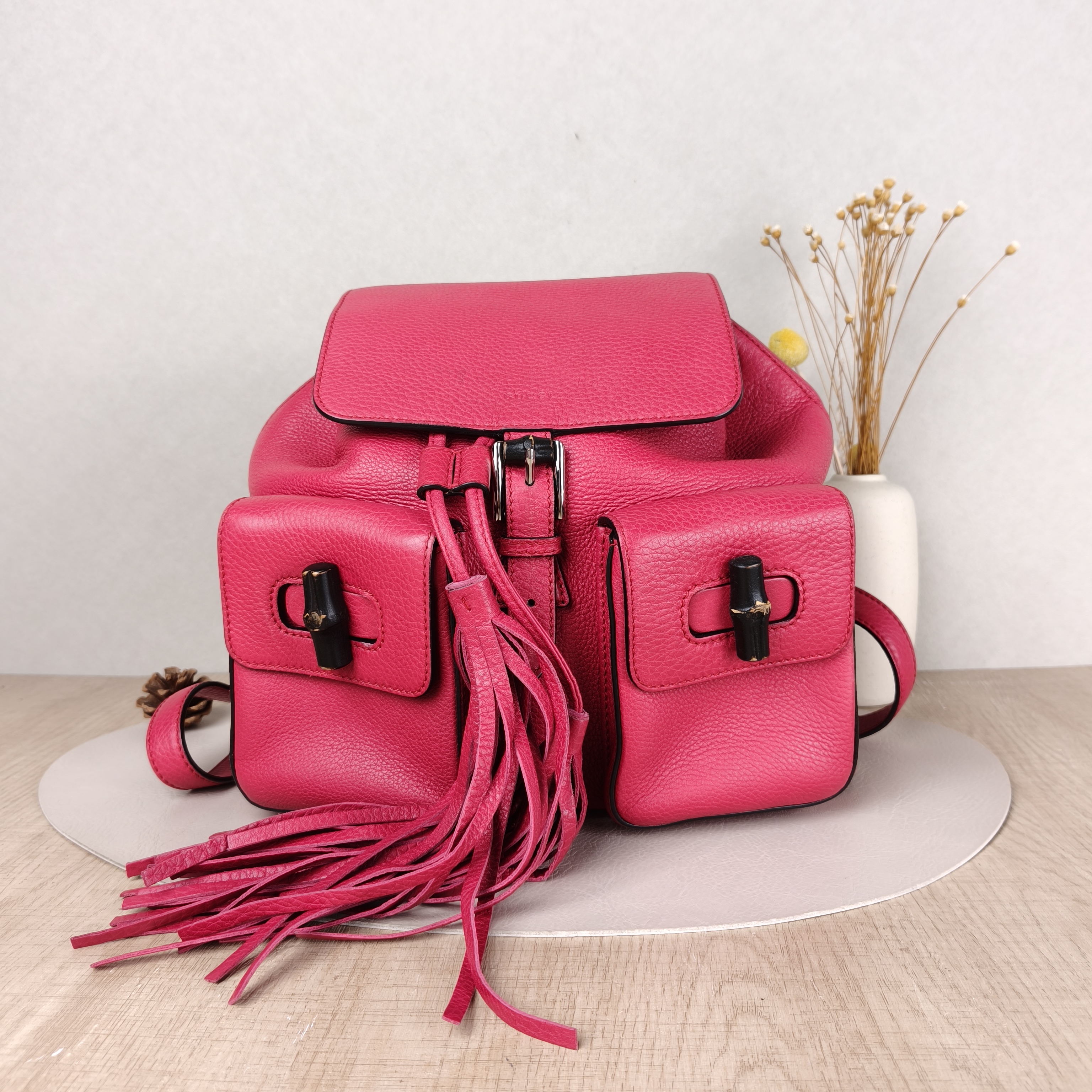GUCCI Backpack Backpack Red Calfskin One Size30 × 9 × 23 cm