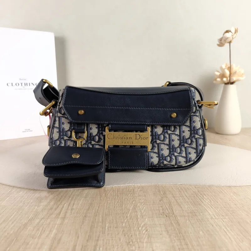 DIOR Crossbody Bag Streetchic Crossbody Bag Blue Canvas Small 24 × 5 × 12.5 cm
