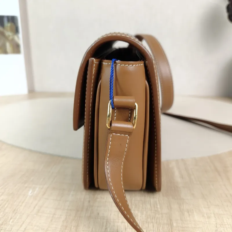 CELINE Crossbody Bag Teen Triomphe Blue Brown Small 18.5 × 6 × 14 cm — detail view 7 of 13