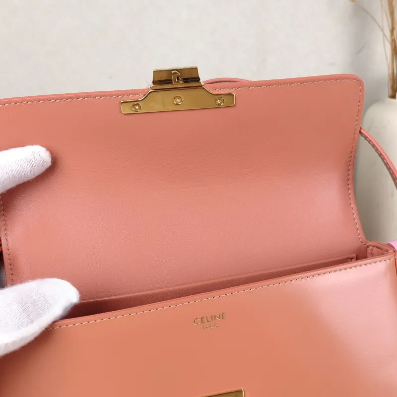 CELINE Shoulder Bag CLAUDE Shoulder Strap Edition Red Calfskin Medium 20.5 × 4 × 11.5 cm — detail view 6 of 11