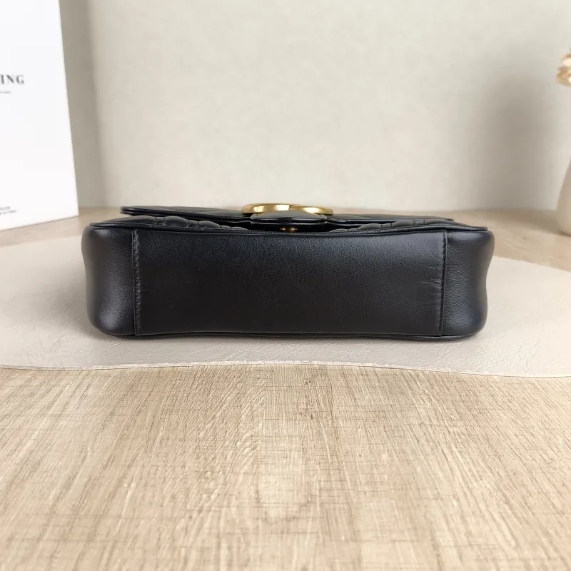 GUCCI Crossbody Bag GG Marmont Small Marmont 22 Black CC alfskin Small 22 × 6 × 13 cm — cover view 3 of 5