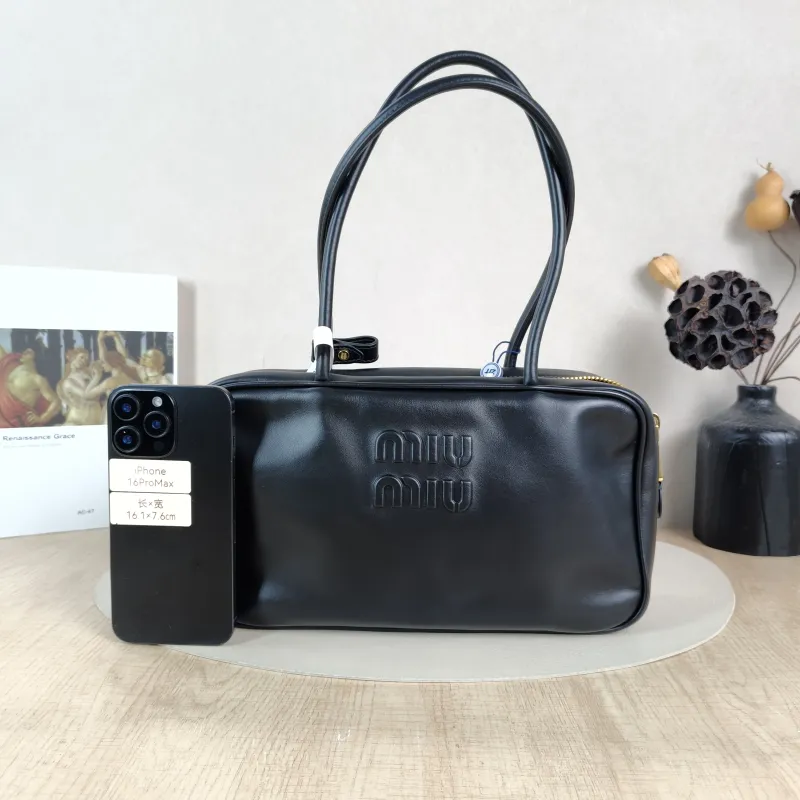 Miumiu Top Handle Bag Beau Black Calfskin Medium30 × 8.5 × 17 cm — cover view 5 of 6