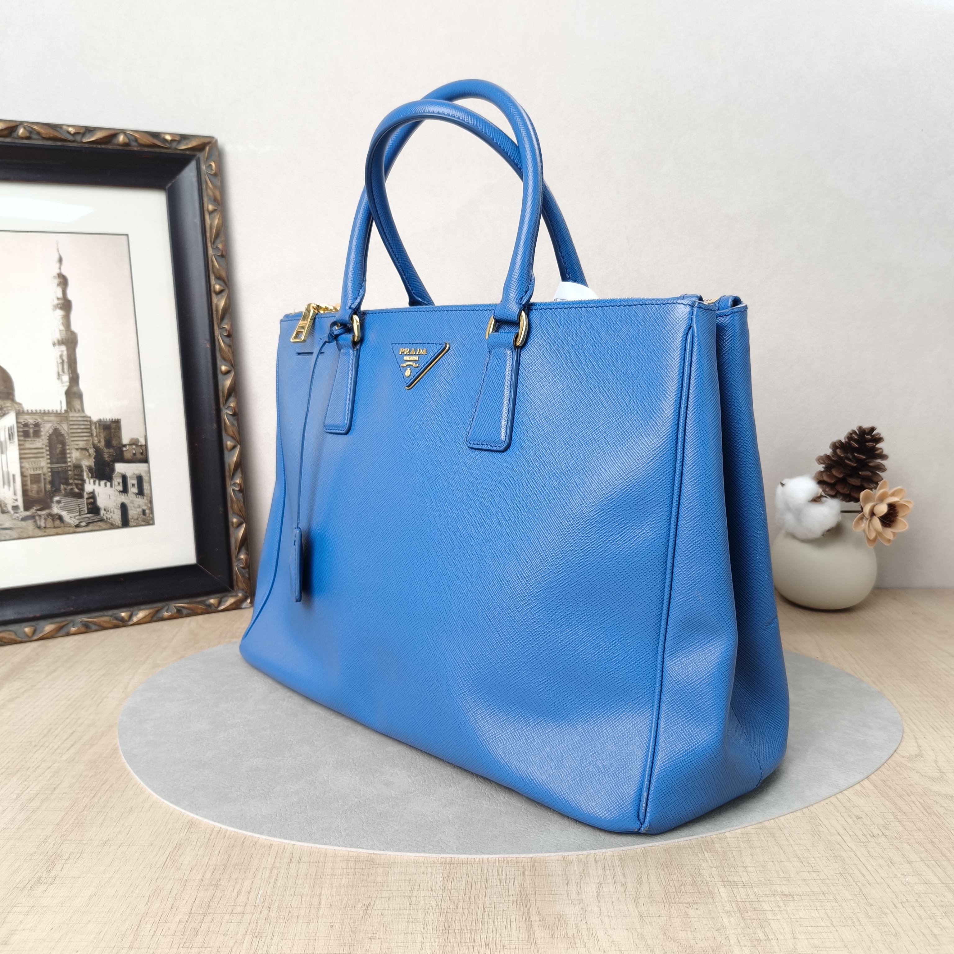 PRADA Top Handle Bag Galleria Galleria Bag Edition Blue Calfskin Medium33 × 14 × 24 cm — cover view 5 of 5