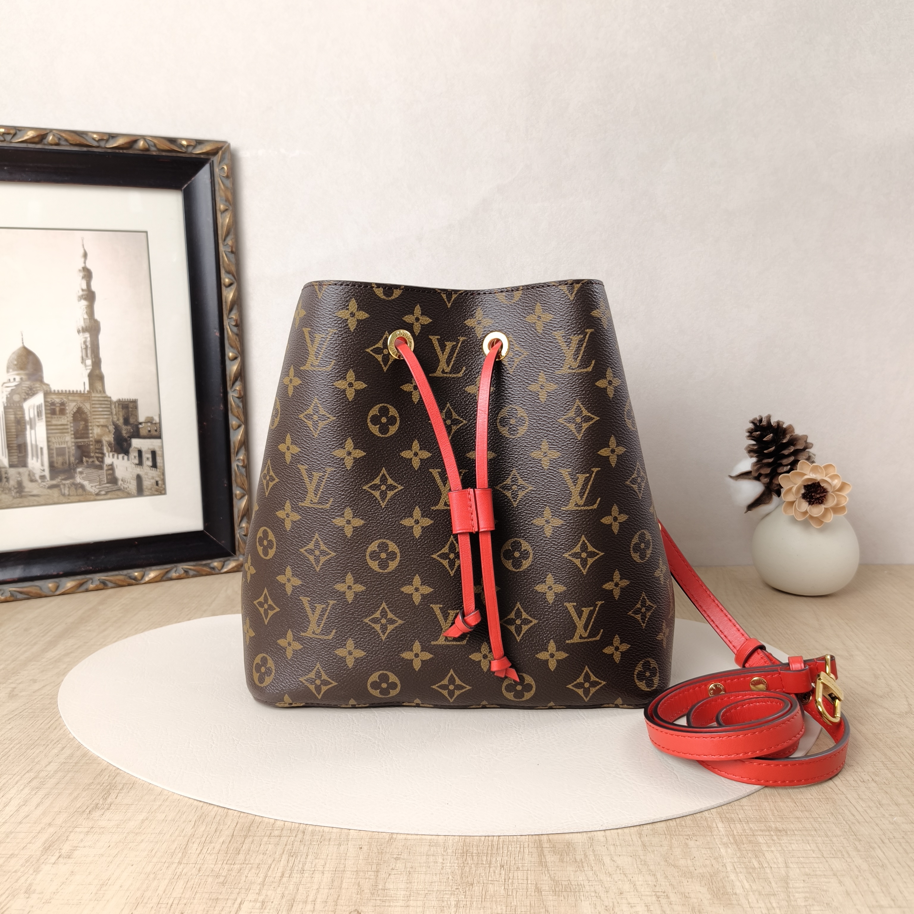 Louis Vuitton Shoulder Bag NÉONOÉ Bucket Bag PVC Medium26 × 17.5 × 26 cm