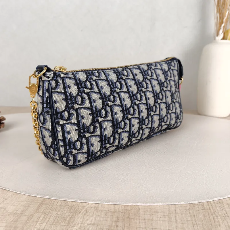 DIOR Shoulder Bag 30 Montaigne Blue Canvas One Size 21.5 × 3 × 12 cm — cover view 3 of 5