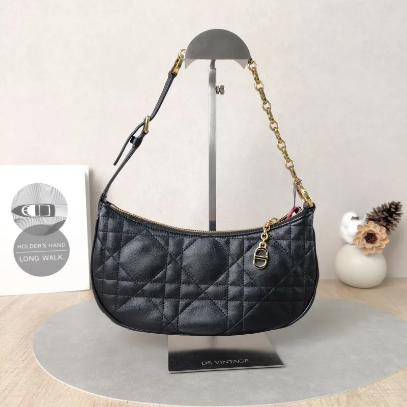 DIOR Shoulder Bag CD Lounge Black Lambskin One Size26 × 5.5 × 15 cm