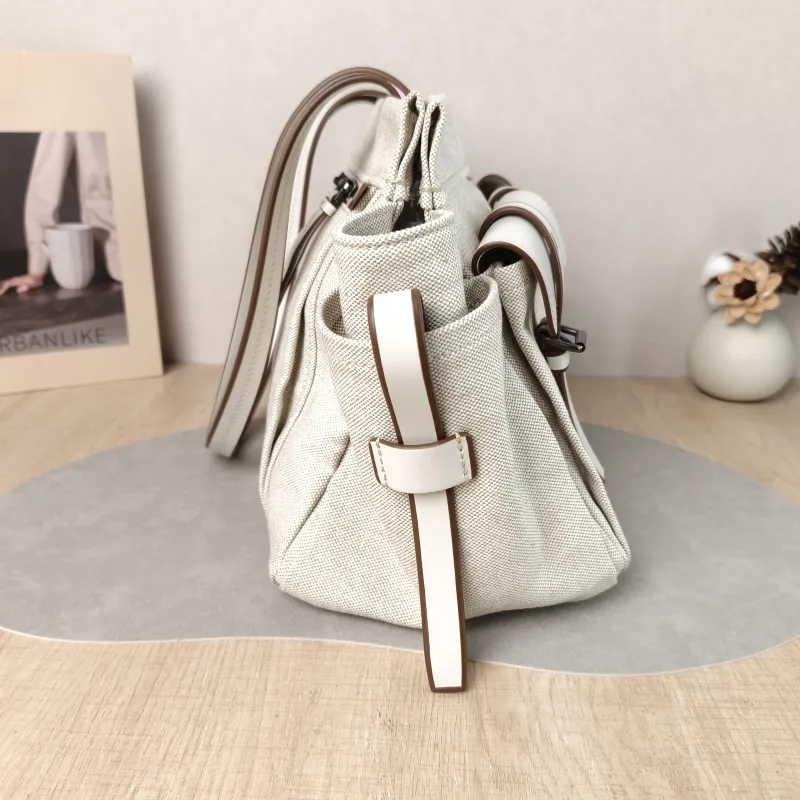 PRADA Shoulder Bag Route Tote Bag Canvas · Calfskin Large 34 × 17 × 25 cm — detail view 4 of 12