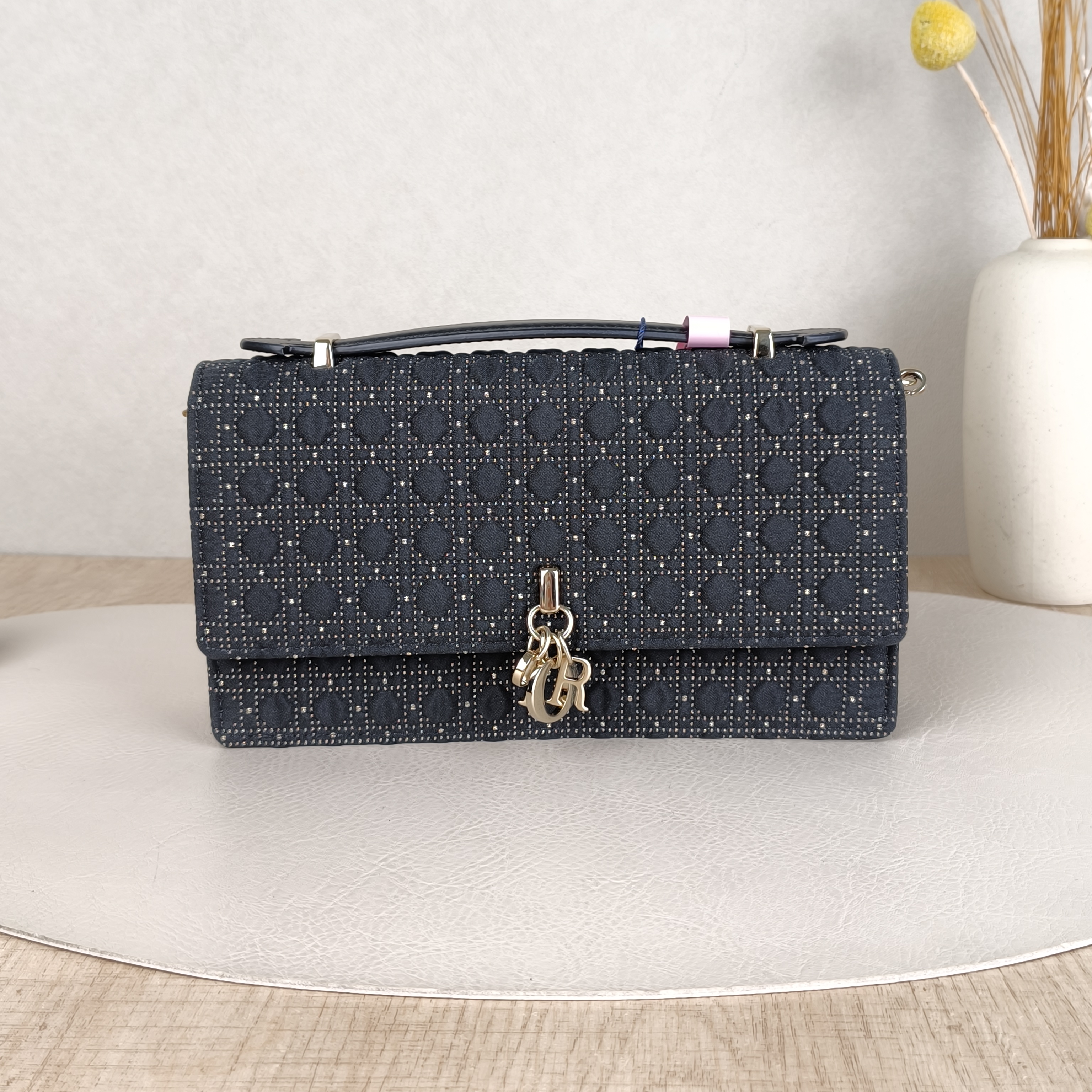 DIOR Shoulder Bag My Chain Bag Black Calfskin Mini 21 × 4.5 × 11.5 cm
