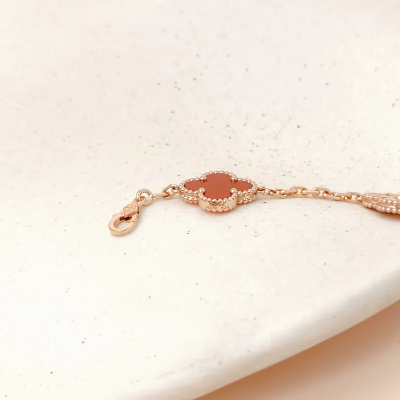 Van Cleef & Arpels Bracelet Alhambra Alhambra Collection Five-Motif Bracelet 18KR ose Gold Vintage Small 19cm — cover view 4 of 13