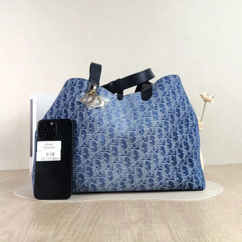 DIOR Top Handle Bag TOUJOURS Blue Large 37 × 21 × 27 cm — cover view 4 of 5