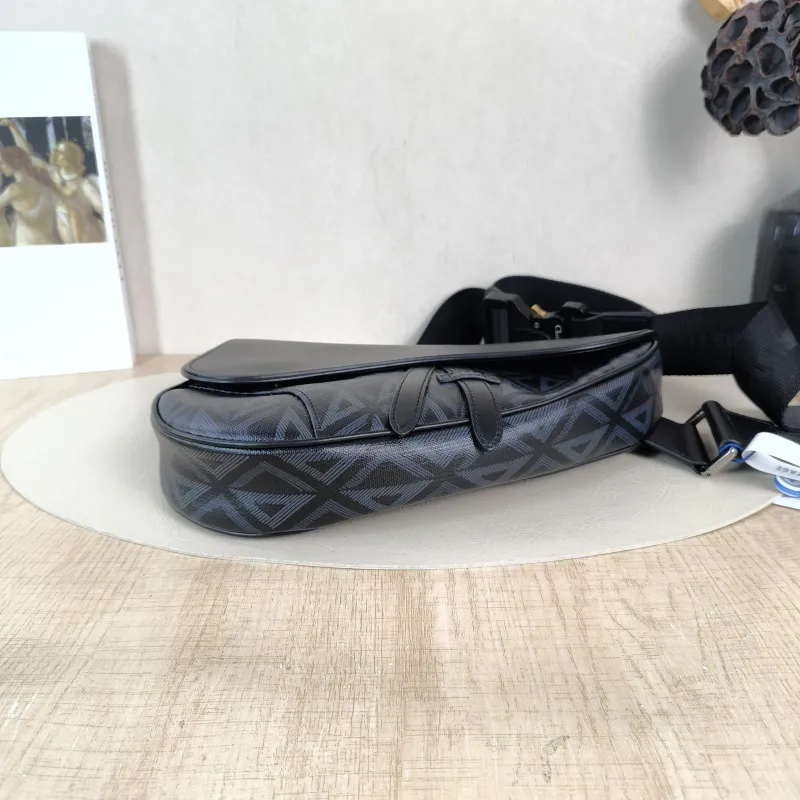 DIOR Crossbody Bag saddle Black PVC · Calfskin One Size 26 × 4.5 × 19 cm — cover view 6 of 6