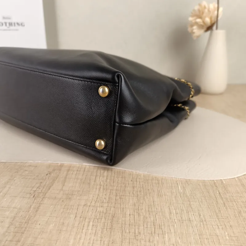 Chanel Shoulder Bag Tote Bag Black Calfskin One Size25 × 8 × 23 cm — detail view 7 of 12