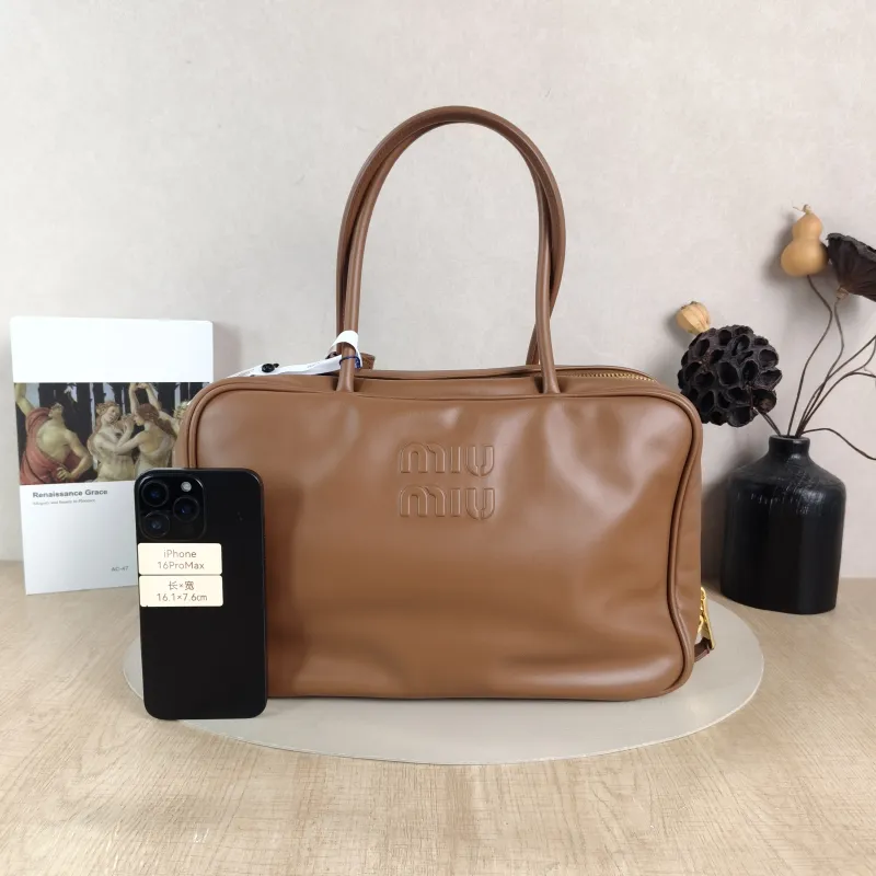 Miumiu Top Handle Bag Beau CC alfskin Large 34 × 10 × 23 cm — cover view 6 of 6