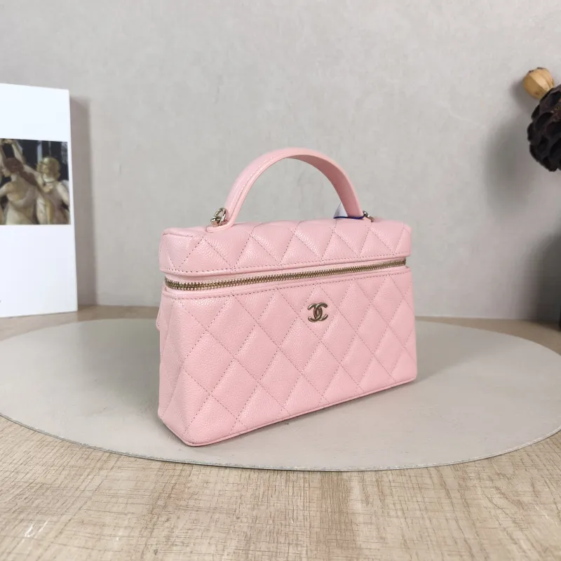 Chanel Crossbody Bag lp Box Bag Top Handle Crossbody Bag Pink Grained Calfskin 19 × 5 × 12 cm — cover view 2 of 6