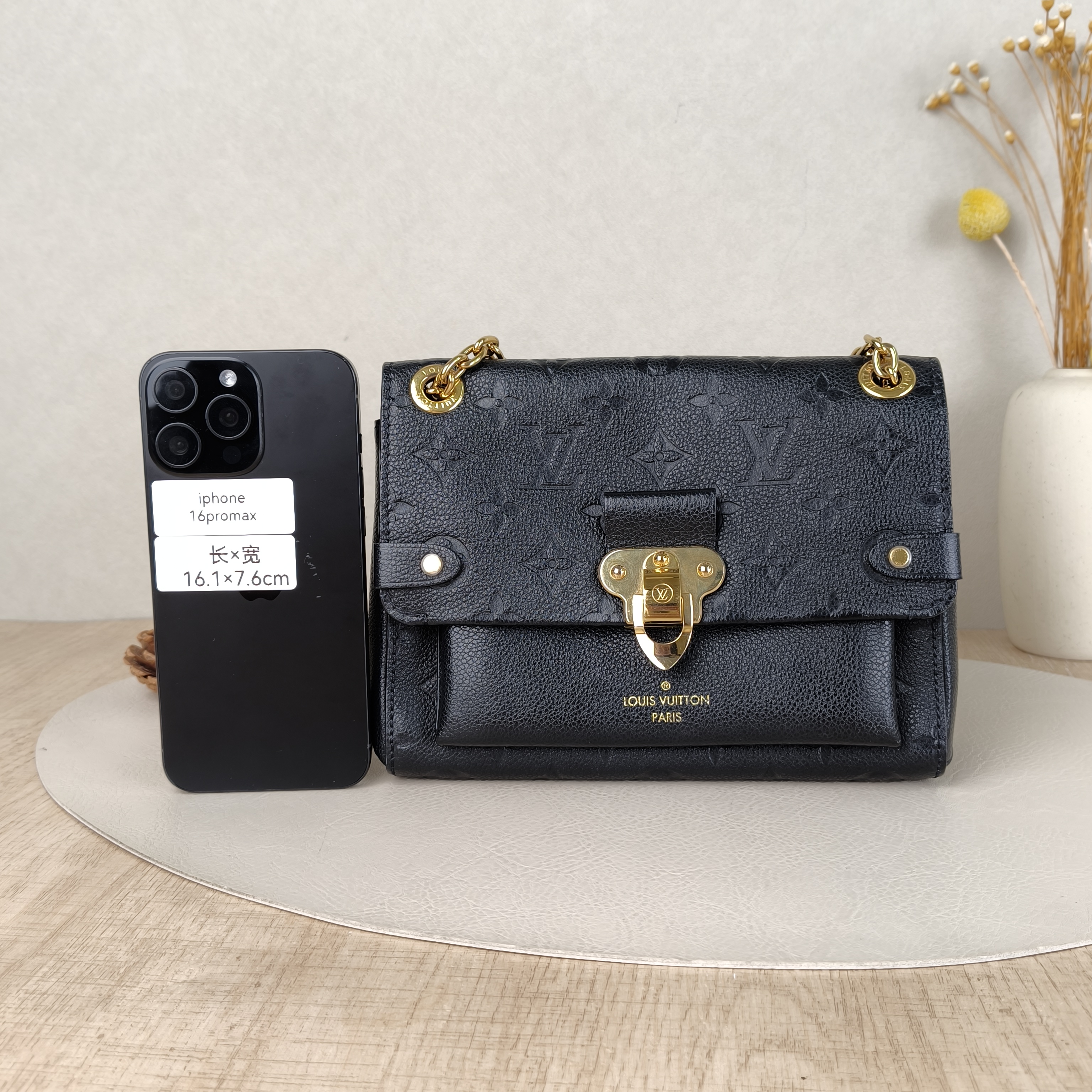 Louis Vuitton Shoulder Bag VAVIN Black Monogram Empreinte Embossed Calfskin BB20.5 × 8 × 15.5 cm — cover view 5 of 5
