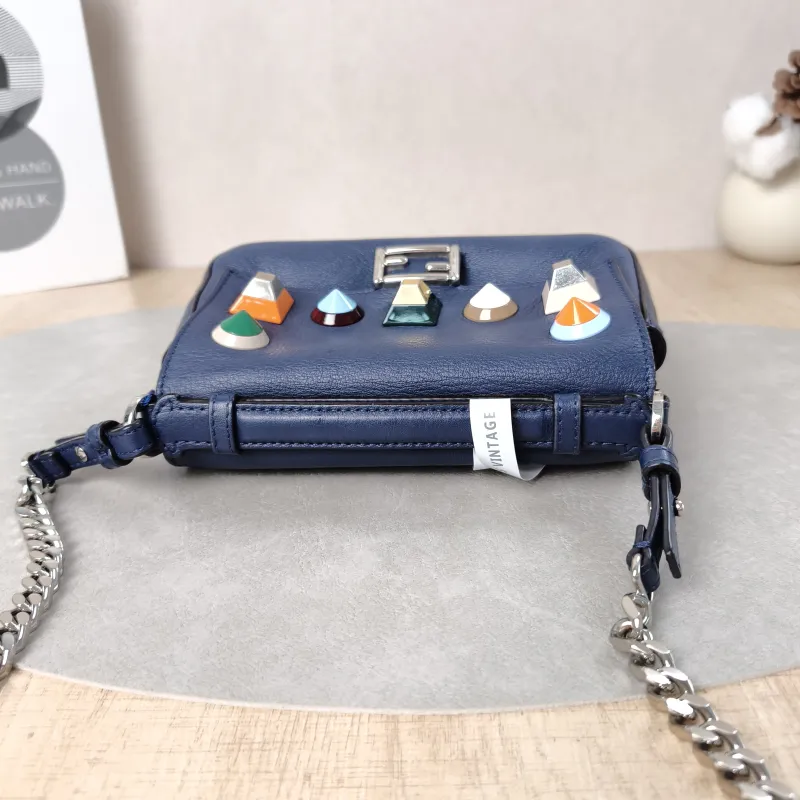 FENDI Crossbody Bag Crossbody Bag Blue Calfskinmini18 × 6 × 11 cm — detail view 2 of 14