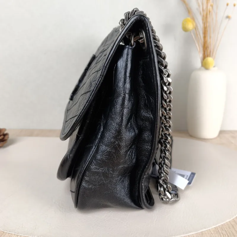 SAINT LAURENT Crossbody Bag Niki D Waxed Leather Calfskin Medium 28 × 8.5 × 20 cm — detail view 13 of 13