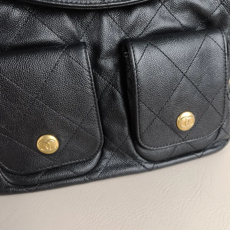Chanel Shoulder Bag 25p hobo Black Grained Calfskin Small 24 × 5 × 19 cm — detail view 10 of 12