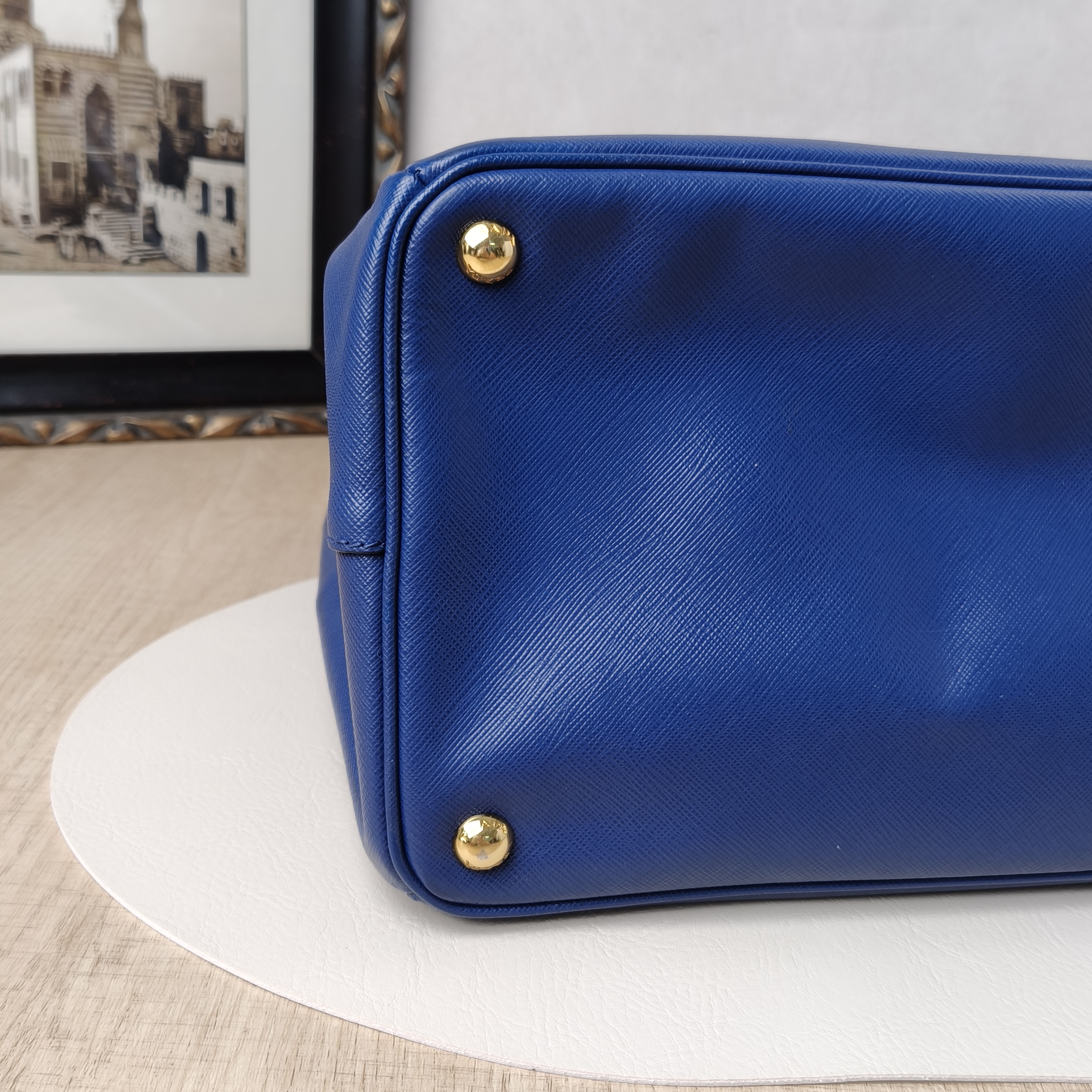PRADA Galleria Galleria Bag Top Handle Bag Blue Calfskin · 40 × 17 × 29 cm — cover view 8 of 9