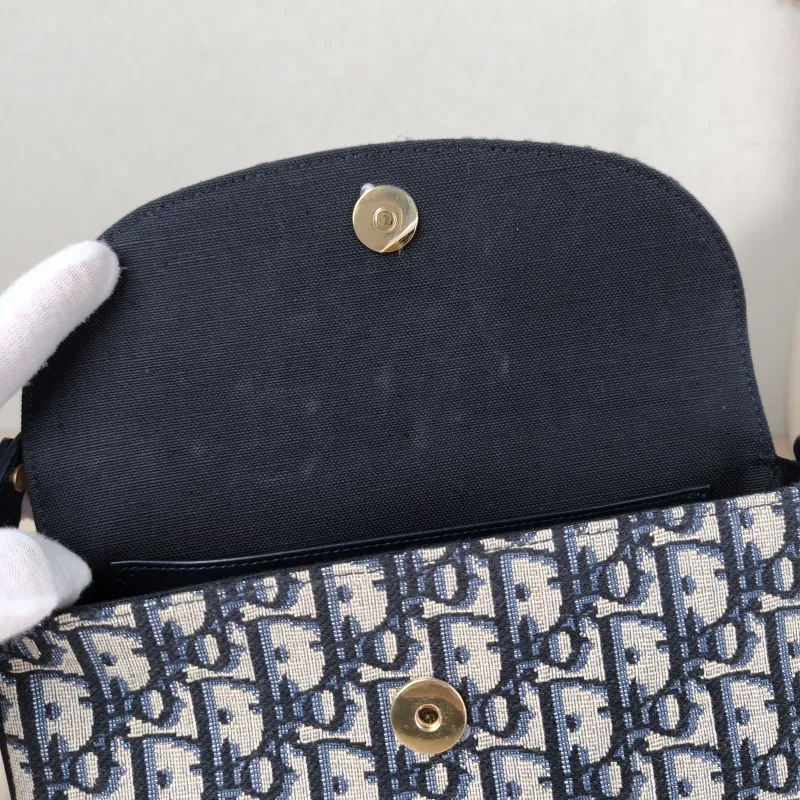 DIOR Shoulder Bag 30 Montaigne D-Vine Blue Canvas One Size 22 × 5 × 12 cm — detail view 5 of 13