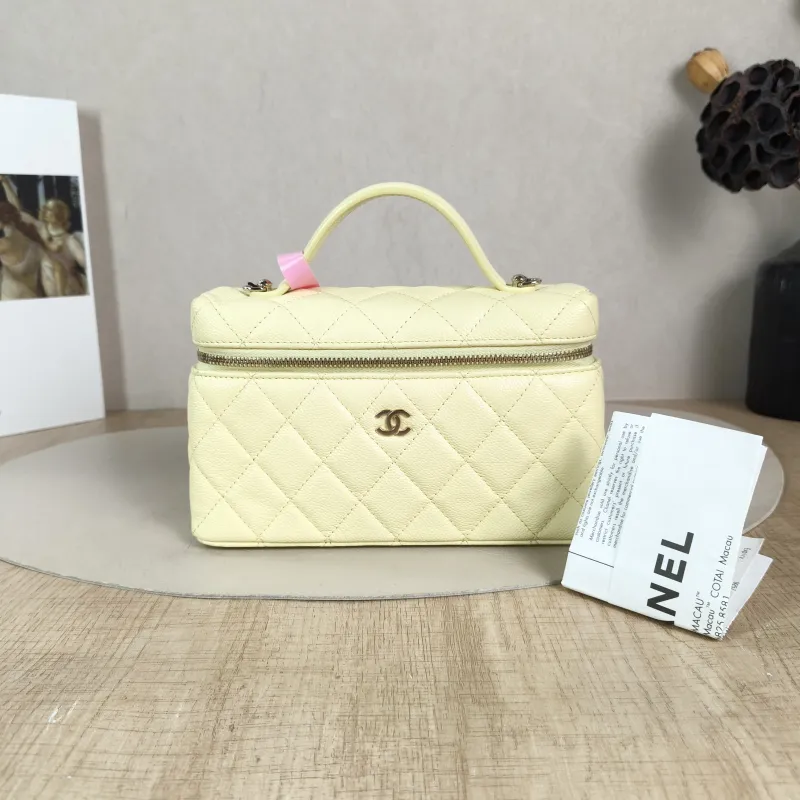 Chanel Crossbody Bag lp Box Bag Top Handle Crossbody Bag Yellow Grained Calfskin 19.5 × 5 × 12 cm — cover view 6 of 6