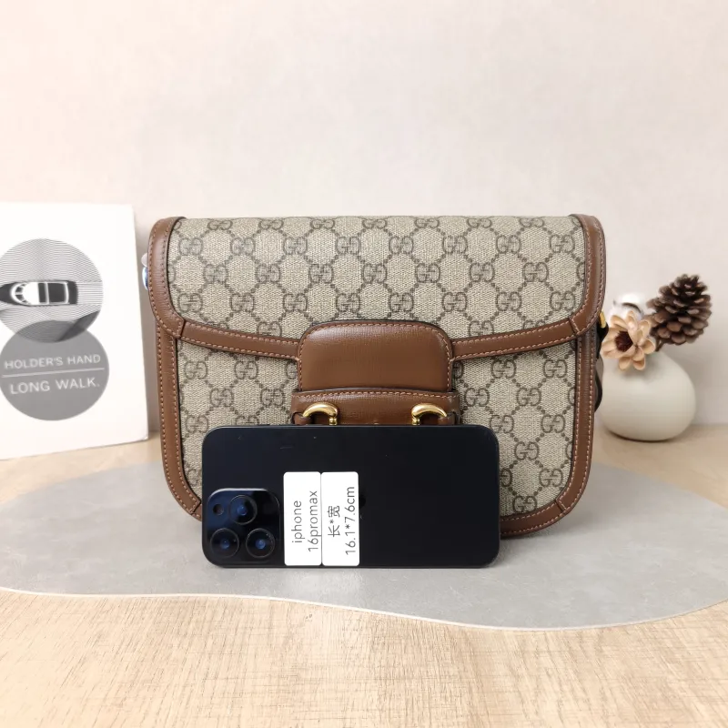GUCCI Shoulder Bag Horsebit 1955 Horsebit Medium Monogram PVC Medium 25 × 8 × 18 cm — cover view 4 of 5