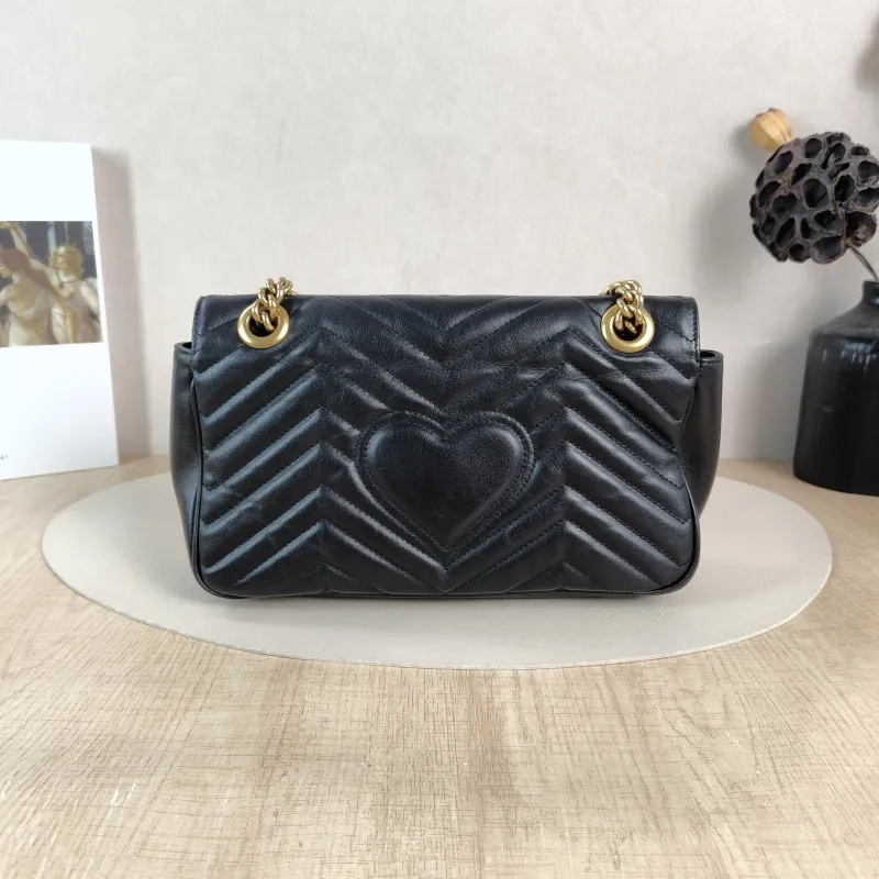GUCCI Crossbody Bag GG Marmont Medium Marmont 26 Black CC alfskin Medium 26 × 7 × 15 cm — cover view 3 of 5