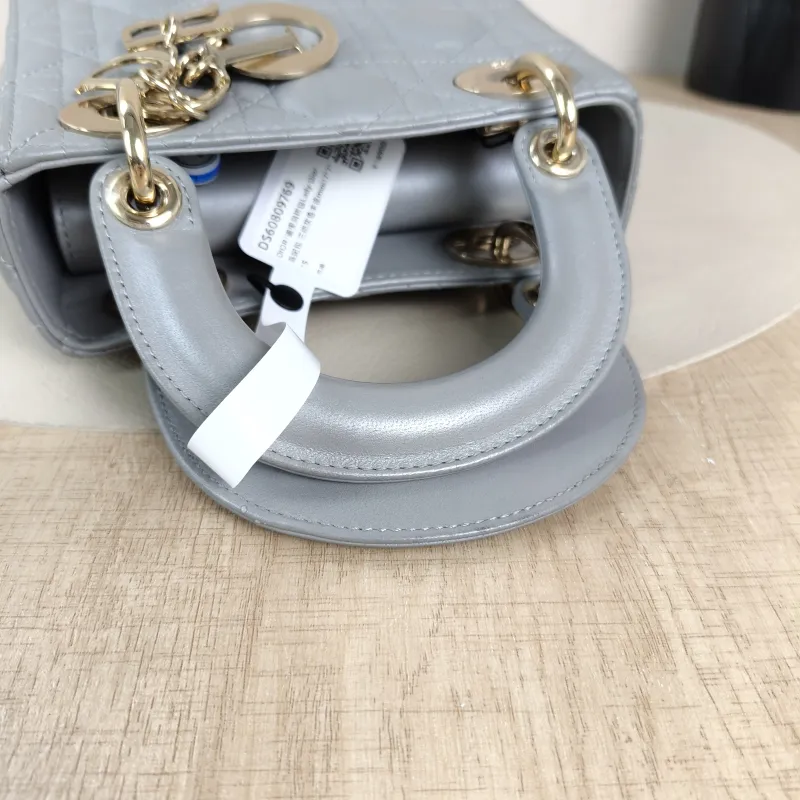 DIOR Crossbody Bag Lady Lady Dior Bag Grey Lambskinmini17 × 7 × 15 cm — detail view 11 of 12
