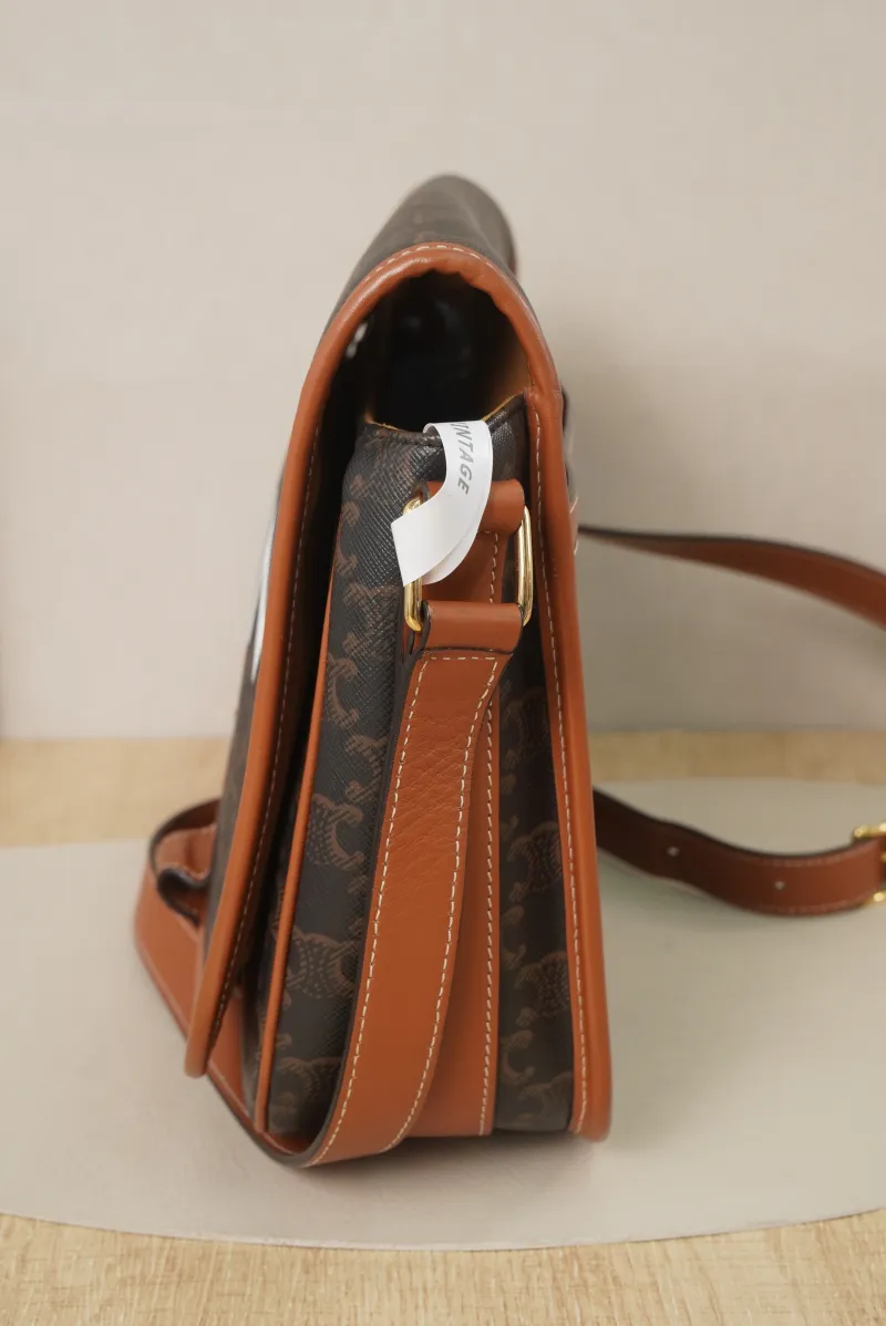 CELINE folco Crossbody Bag Brown Monogrampvc · 29 × 9 × 24 cm — detail view 7 of 18
