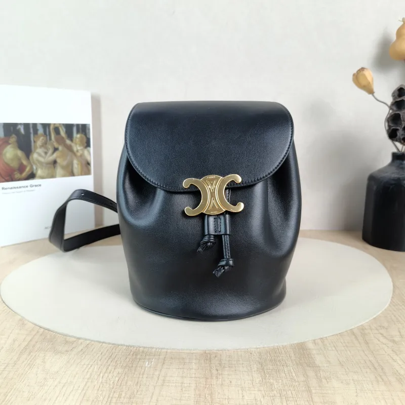 CELINE Backpack BONNIE Backpack Black Calfskin One Size18 × 13 × 25 cm