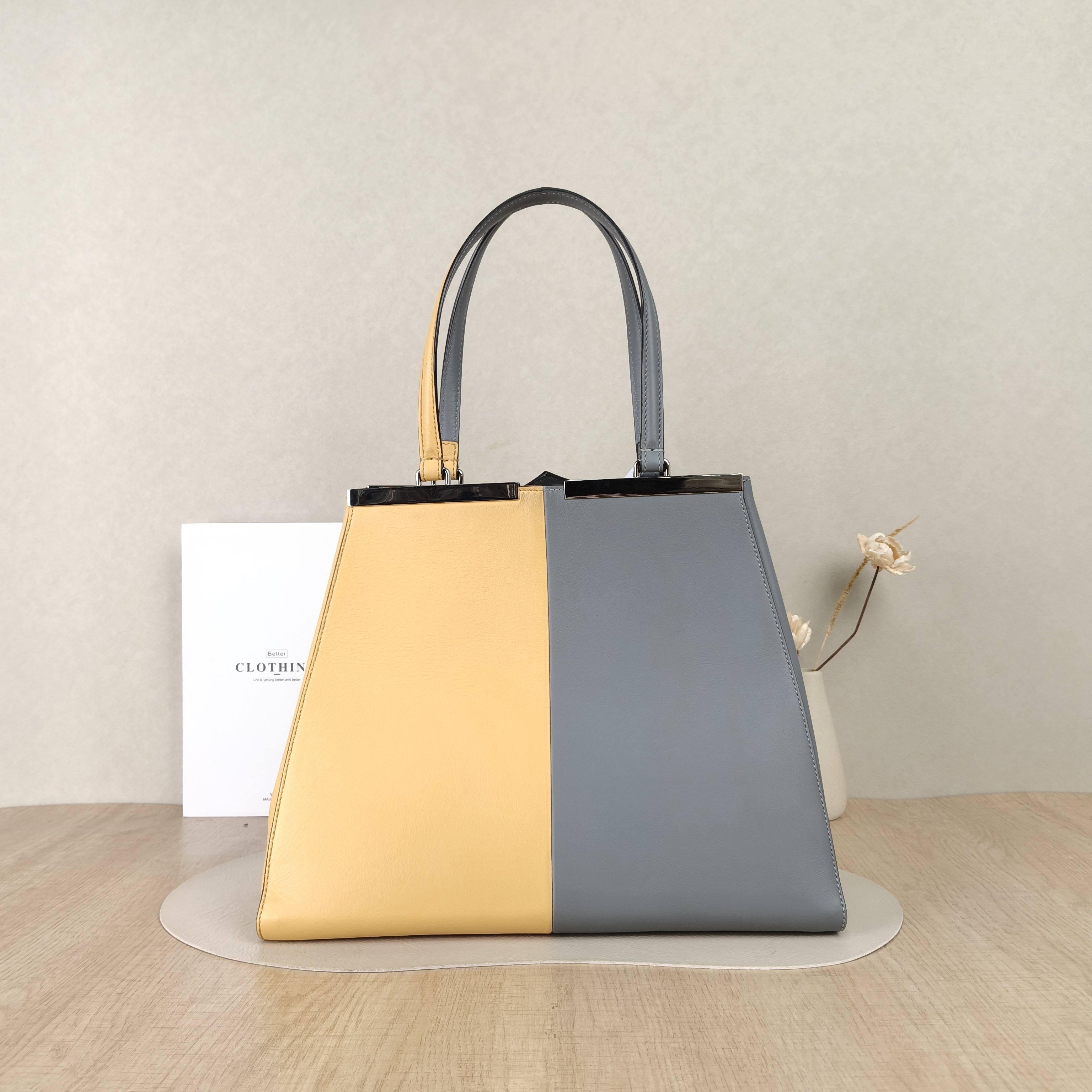 FENDI Top Handle Bag Top Handle Bag Colorblock Calfskin35 × 17 × 28 cm — cover view 3 of 4