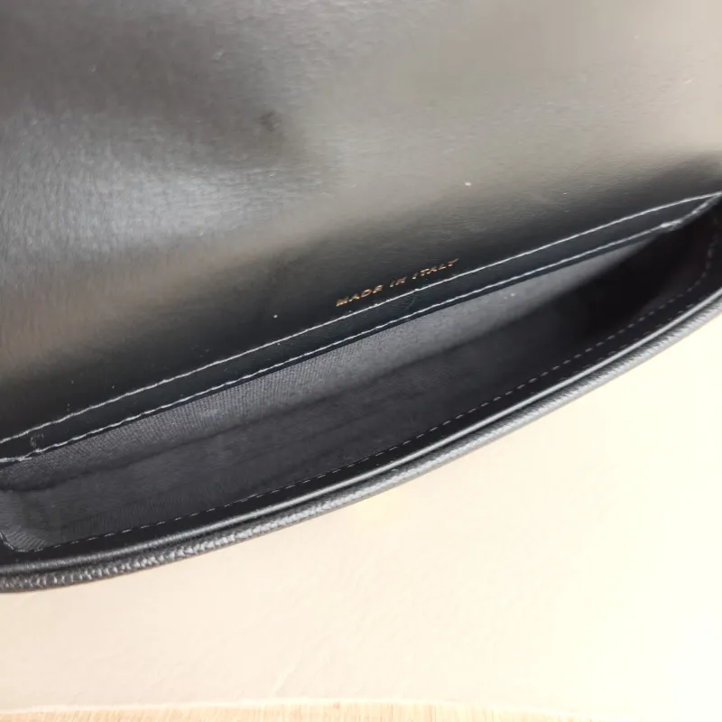 Chanel Crossbody Bag Le Boy​ WOC Black Grained Calfskin Mini 17.5 × 3.5 × 10 cm Microchip Edition — detail view 5 of 11