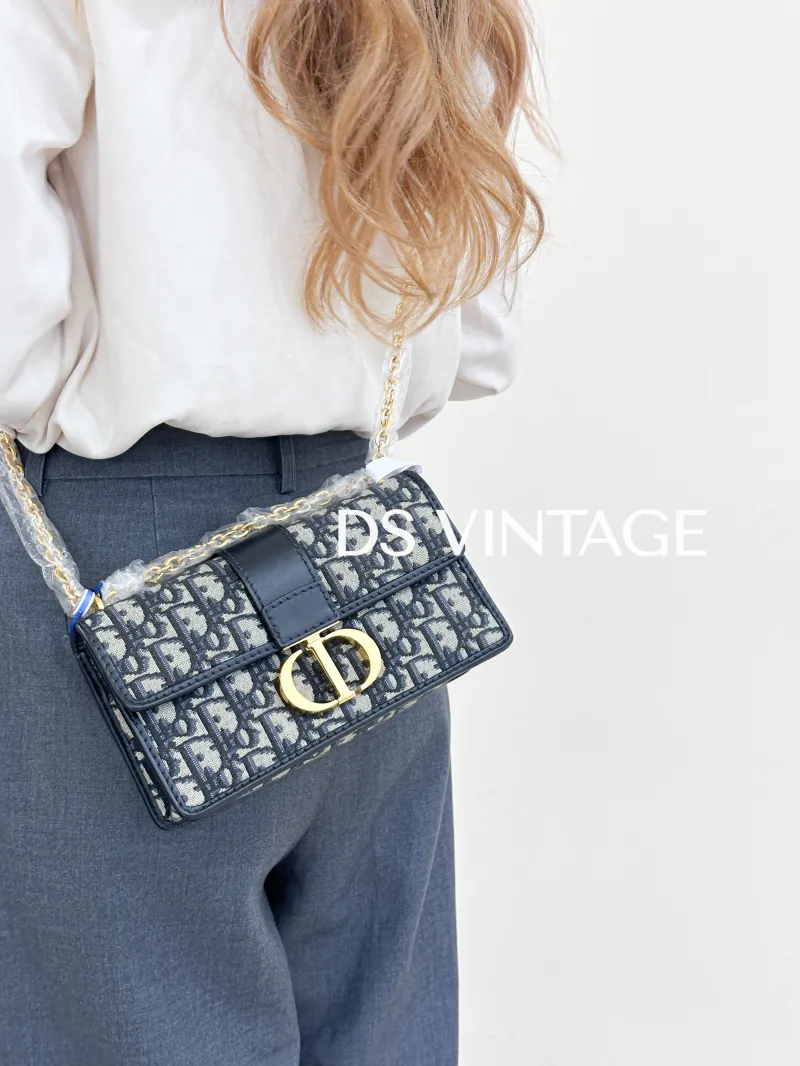 DIOR Crossbody Bag30 Montaigne East-West 30Blue Canvas Small21 × 6 × 12 cm — on-model view 3 of 3