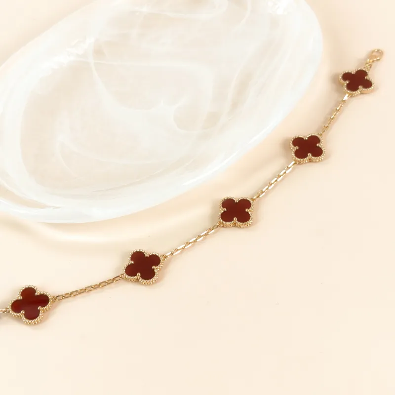 Van Cleef & Arpels Bracelet Alhambra Alhambra Collection Five-Motif Bracelet 18KY ellow Gold Vintage Small20cm — cover view 5 of 6