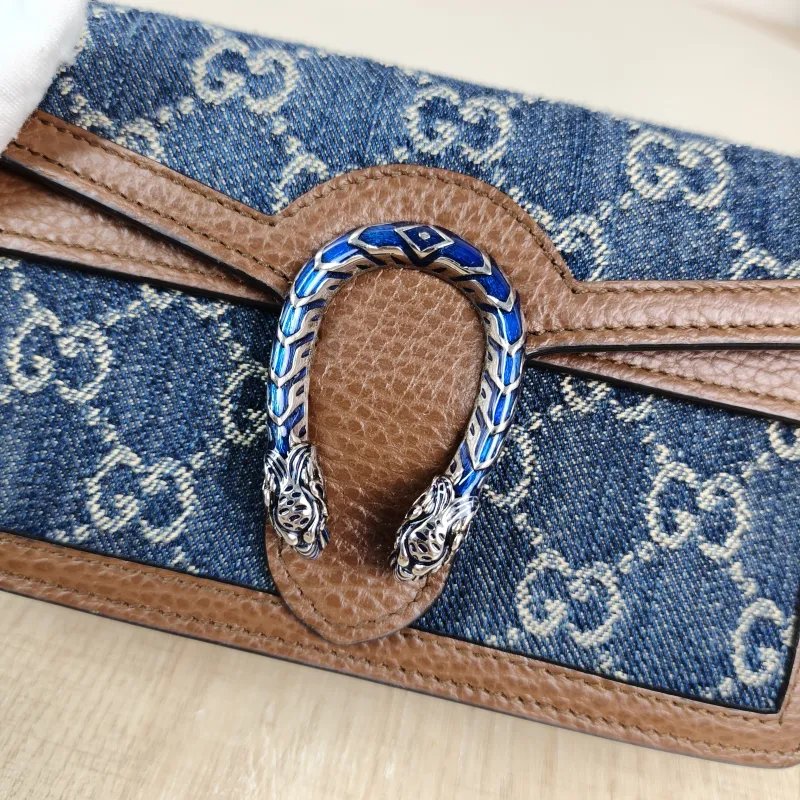 GUCCI Crossbody Bag Dionysus Blue Mini 16.5 × 4.5 × 10 cm — detail view 1 of 12