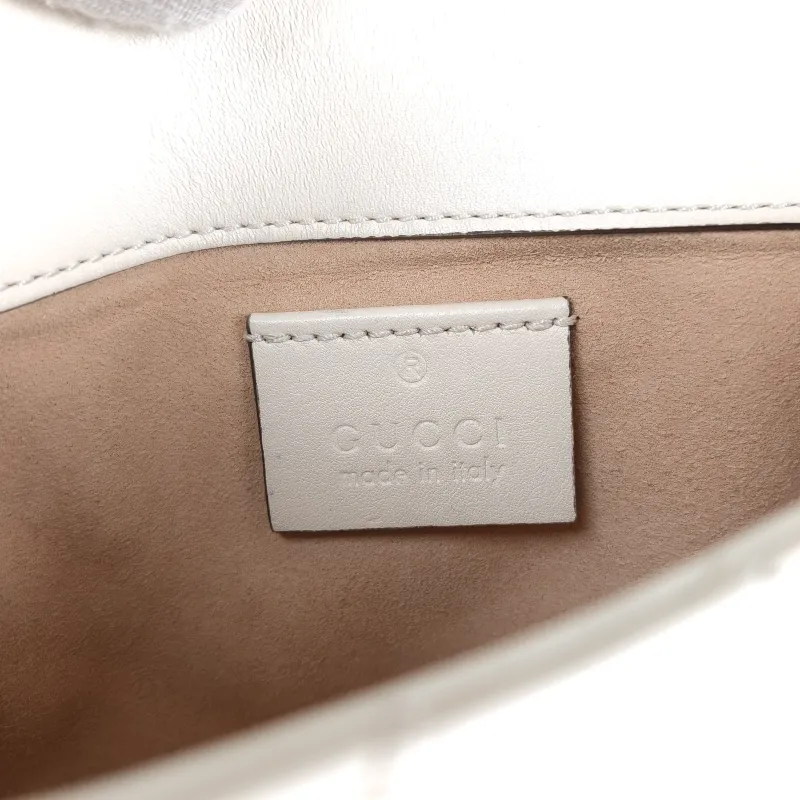 GUCCI Crossbody Bag GG Marmont Mini Marmont Mini White Calfskin Mini 16.5 × 4.5 × 9.5 cm — detail view 9 of 11