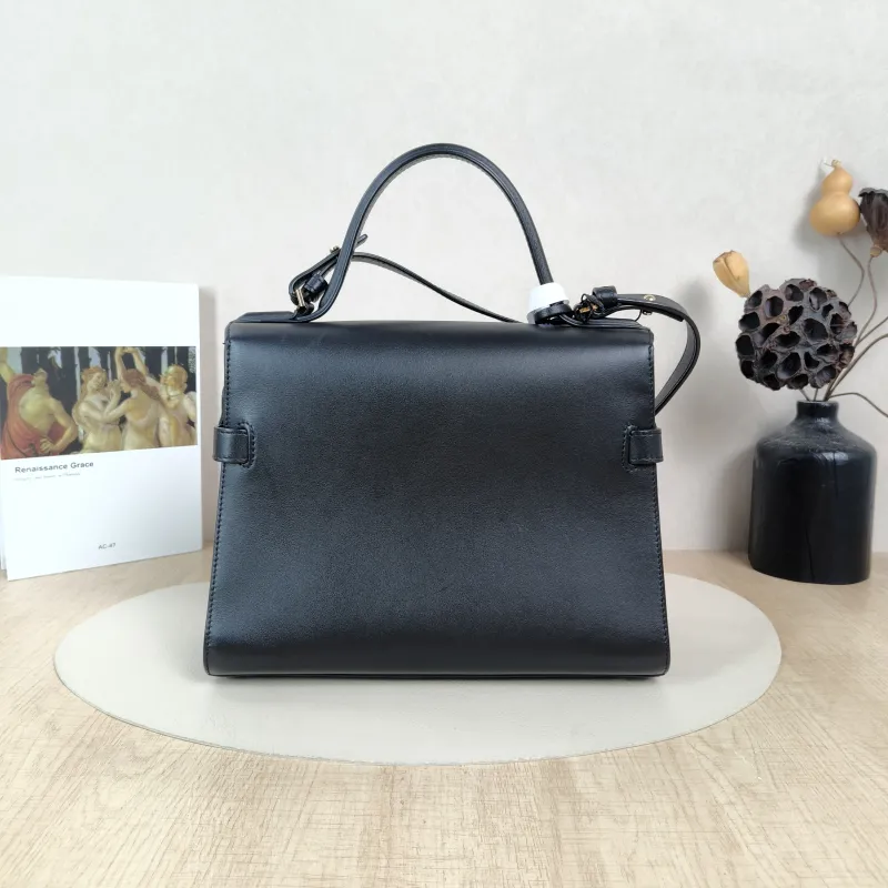 DELVAUX Crossbody Bag Tempete Top Handle Bag Black Calfskin Medium27.5 × 9 × 23 cm — cover view 4 of 6