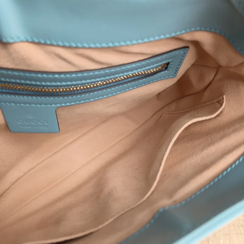 GUCCI Crossbody Bag Jackie 1961Collection Blue Calfskin Medium 27.5 × 4 × 19 cm — detail view 11 of 12