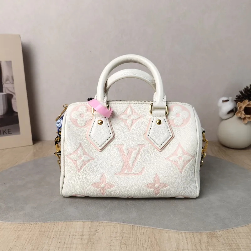 Louis Vuitton Crossbody Bag Speedy20 · Pink Monogram Empreinte Embossed Calfskin Small 20.5 × 12 × 13.5 cm — cover view 4 of 5