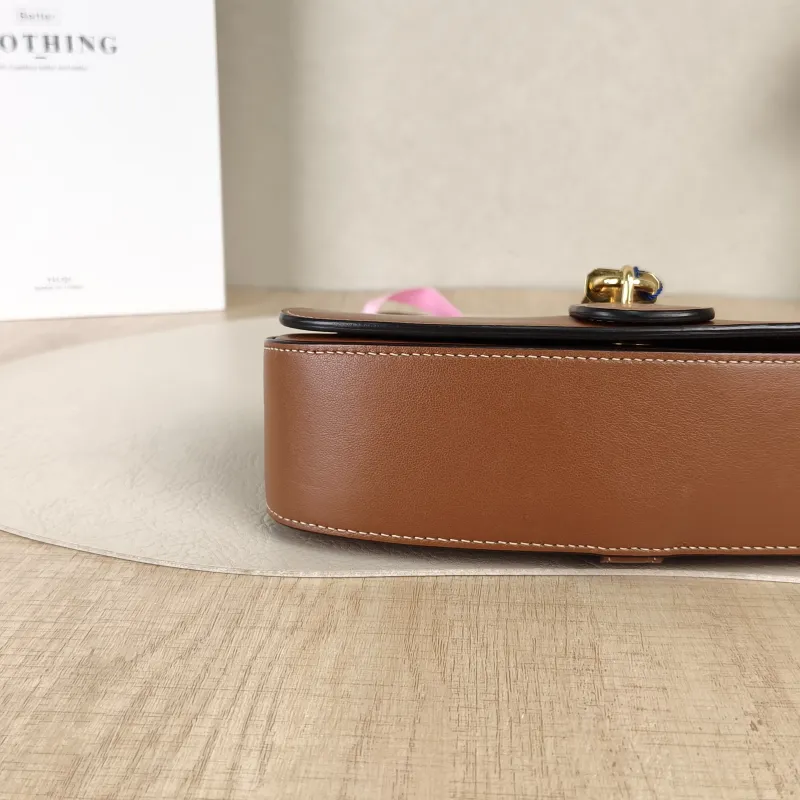 CELINE Crossbody Bag TABOU Brown Calfskinmini18 × 5 × 8 cm — detail view 3 of 12