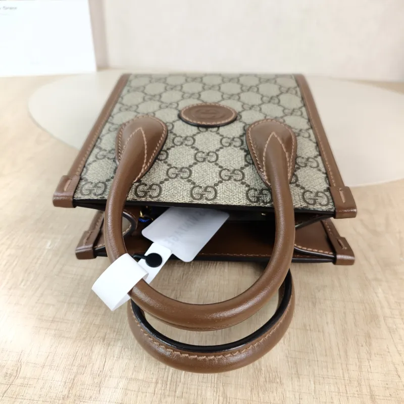 GUCCI Crossbody Bag GG Retro Collection Tote Bag Brown PVC Mini 16 × 7 × 20 cm — detail view 13 of 13