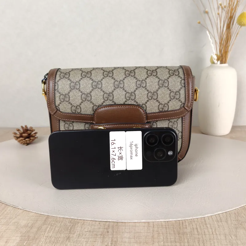 GUCCI Crossbody Bag Horsebit 1955 Horsebit Small Monogram PVC Small20.5 × 5 × 14.5 cm — cover view 4 of 5