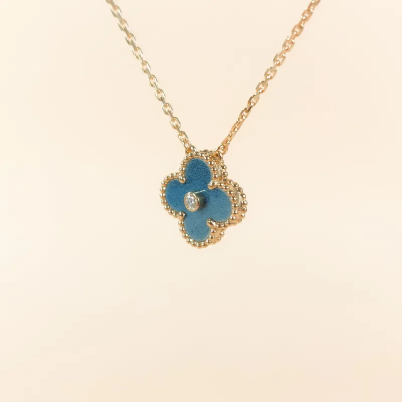Van Cleef & Arpels Necklace Alhambra Alhambra Collection Necklace 26 Grey 18KY ellow Gold Diamond Vintage Small 42cm — cover view 10 of 10