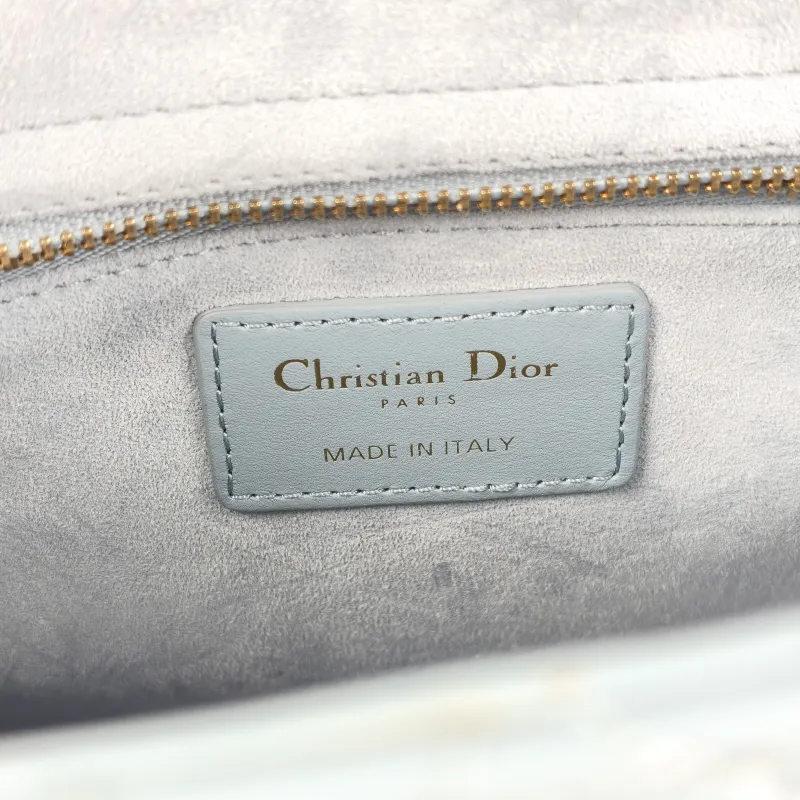 DIOR Top Handle Bag Lady Lady Dior Bag Blue Lambskin Medium 24 × 12 × 21 cm — detail view 11 of 14